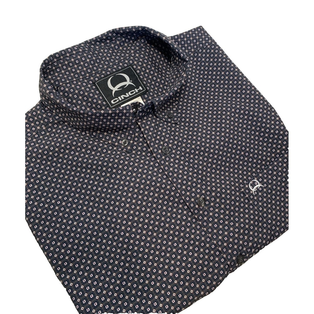 Cinch Arena Flex Performance Shirt S/S Mens XL Multicolor Geometric Dotted Print
